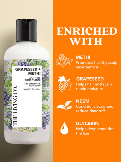 Soothing Conditioner with GRAPESEED + METHI for Dandruff & Itchy Scalp - 300ml