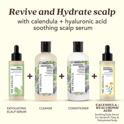 CALENDULA + HYALURONIC ACID Soothing Scalp Serum for Dandruff, Flaky & Dehydrated Scalp