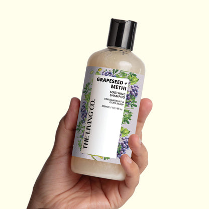 Soothing Shampoo with GRAPESEED + METHI for Dandruff & Itchy Scalp - 300ml